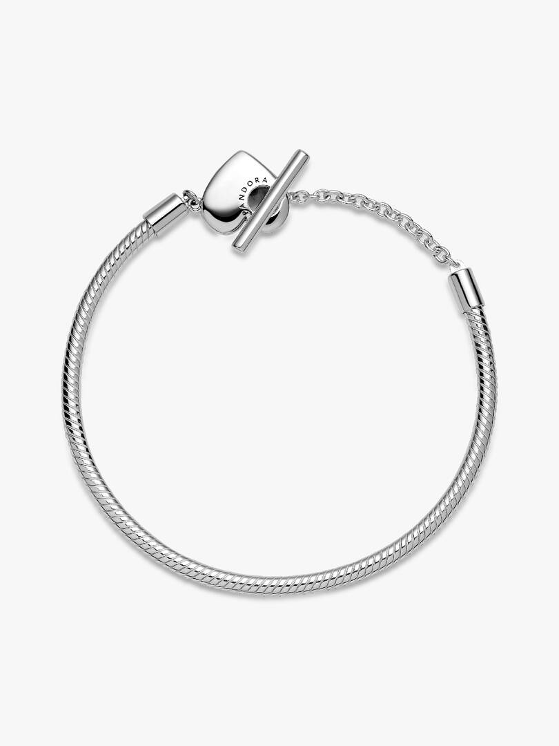 Pandora Moments Heart T-Bar Snake Chain Bracelet Sterling silver