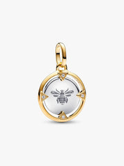 Bee Medallion Charm Sterling silver, 14k gold plating
