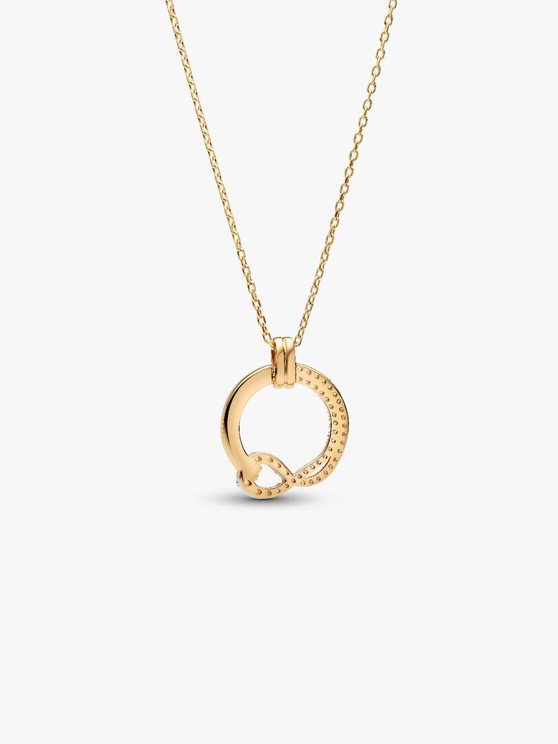 Pandora Infinite Lab-grown Diamond Pavé Circle Pendant Necklace 0.32 ct TW, 14k gold