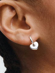 Heart Open Hoop Earrings Sterling silver
