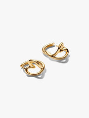 Organically Shaped Heart Small Hoop Earrings 14k gold plating