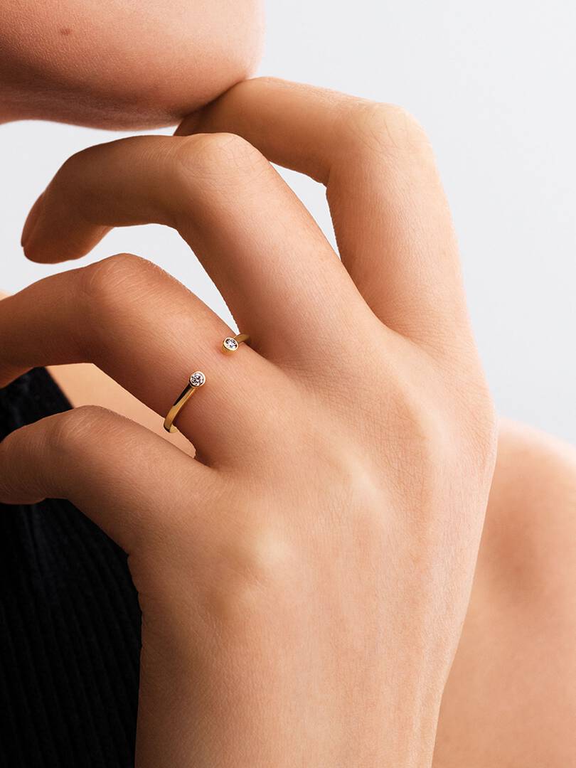 Pandora Era Bezel Lab-Grown Diamond Open Ring 0.07 ct TW, 14k gold
