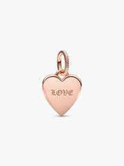 Engravable Heart Tag Pendant 14k rose gold plating