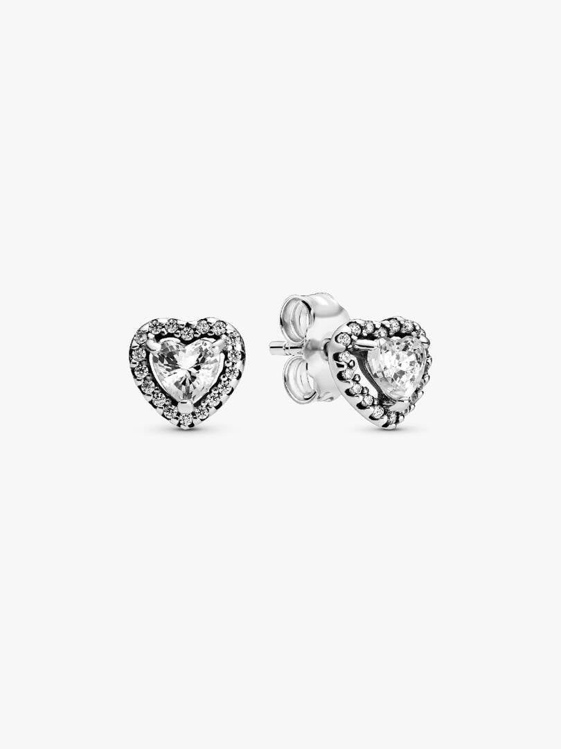Elevated Heart Stud Earrings Sterling silver