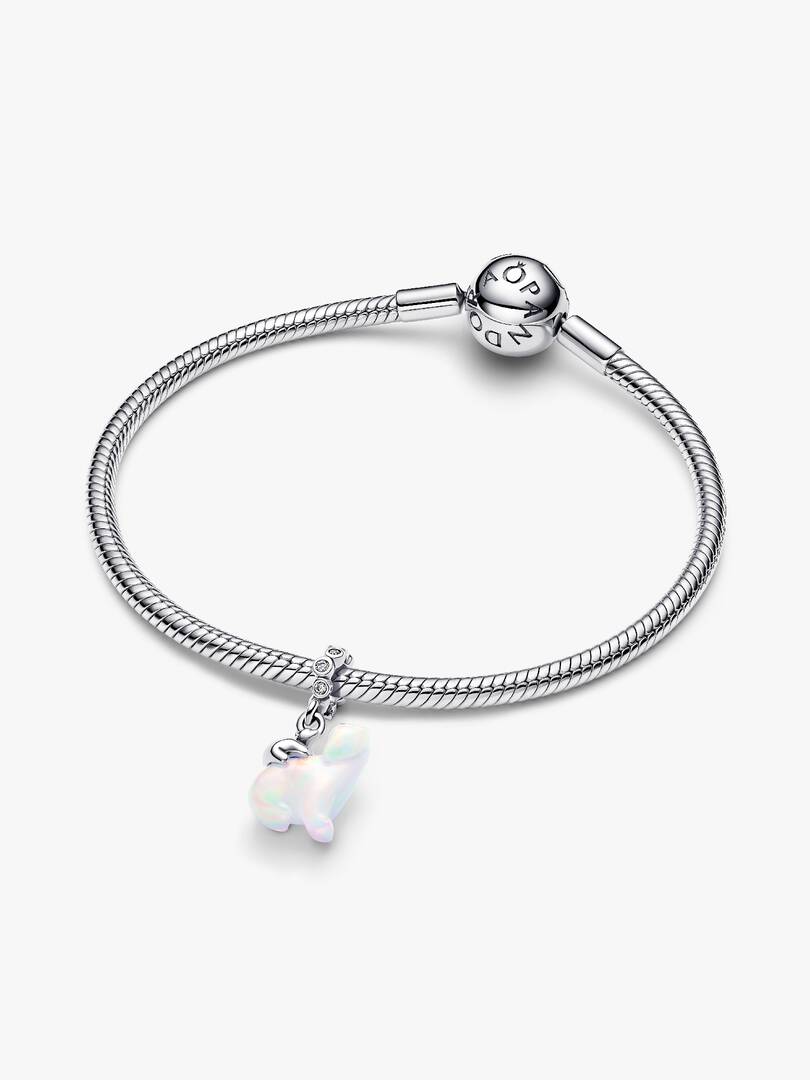 Polar Bear Mother & Cub Dangle Charm Sterling silver