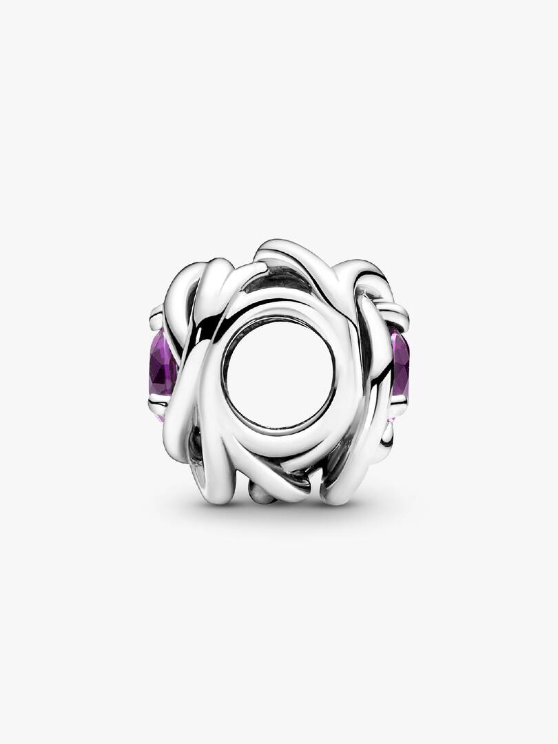 February Purple Eternity Circle Charm Sterling silver