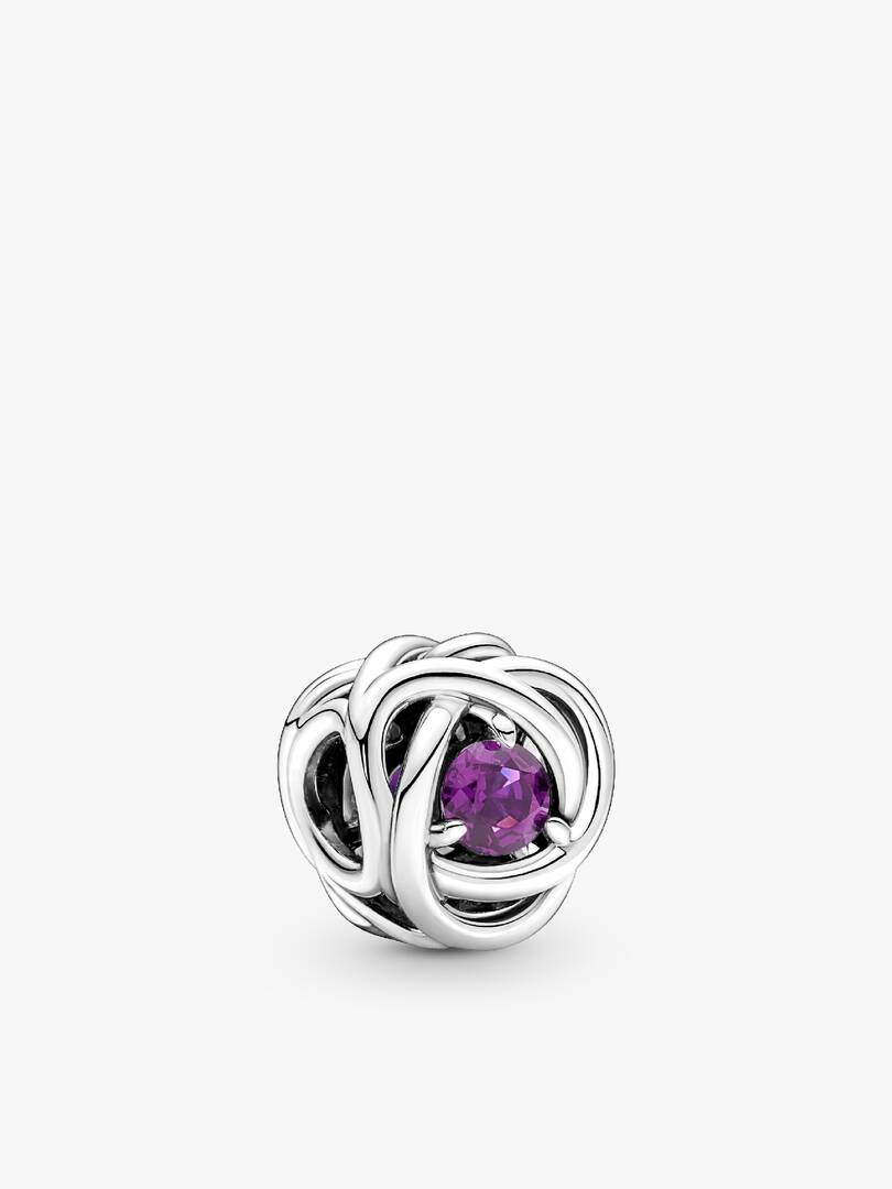 February Birthstone Eternity Circle O Pendant Set 3 Quantity