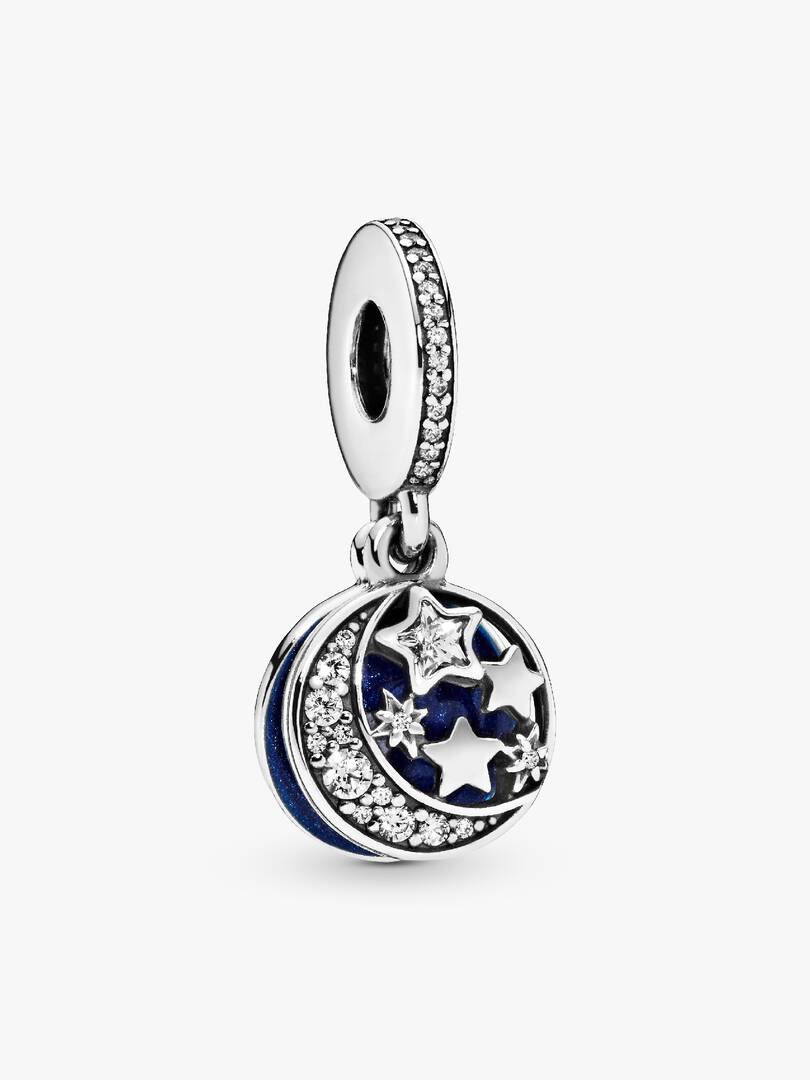 Moon & Blue Sky Dangle Charm Sterling silver