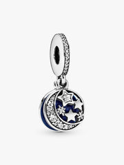 Moon & Blue Sky Dangle Charm Sterling silver