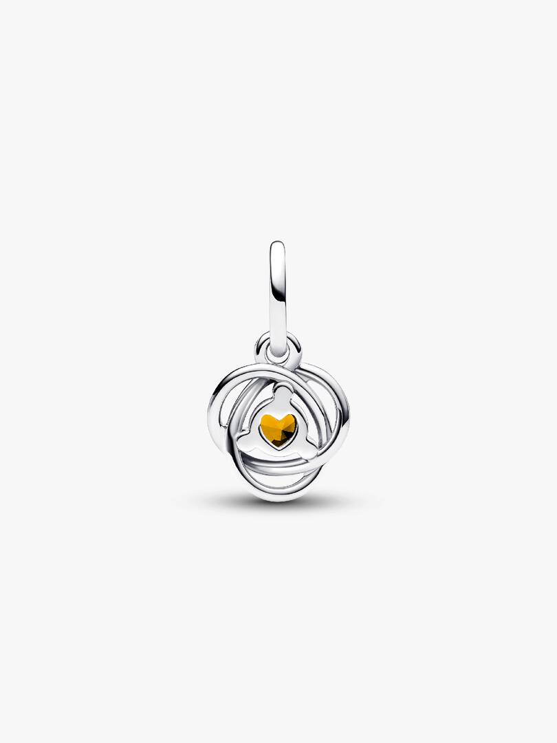 FINAL SALE - Honey Eternity Circle Dangle Charm Sterling silver