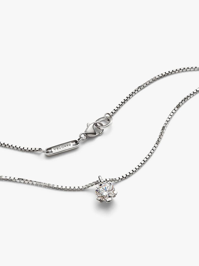 FINAL SALE - Pandora Nova 14k White Gold Lab-grown Diamond Pendant Necklace 0.50 ct TW, 14k white gold