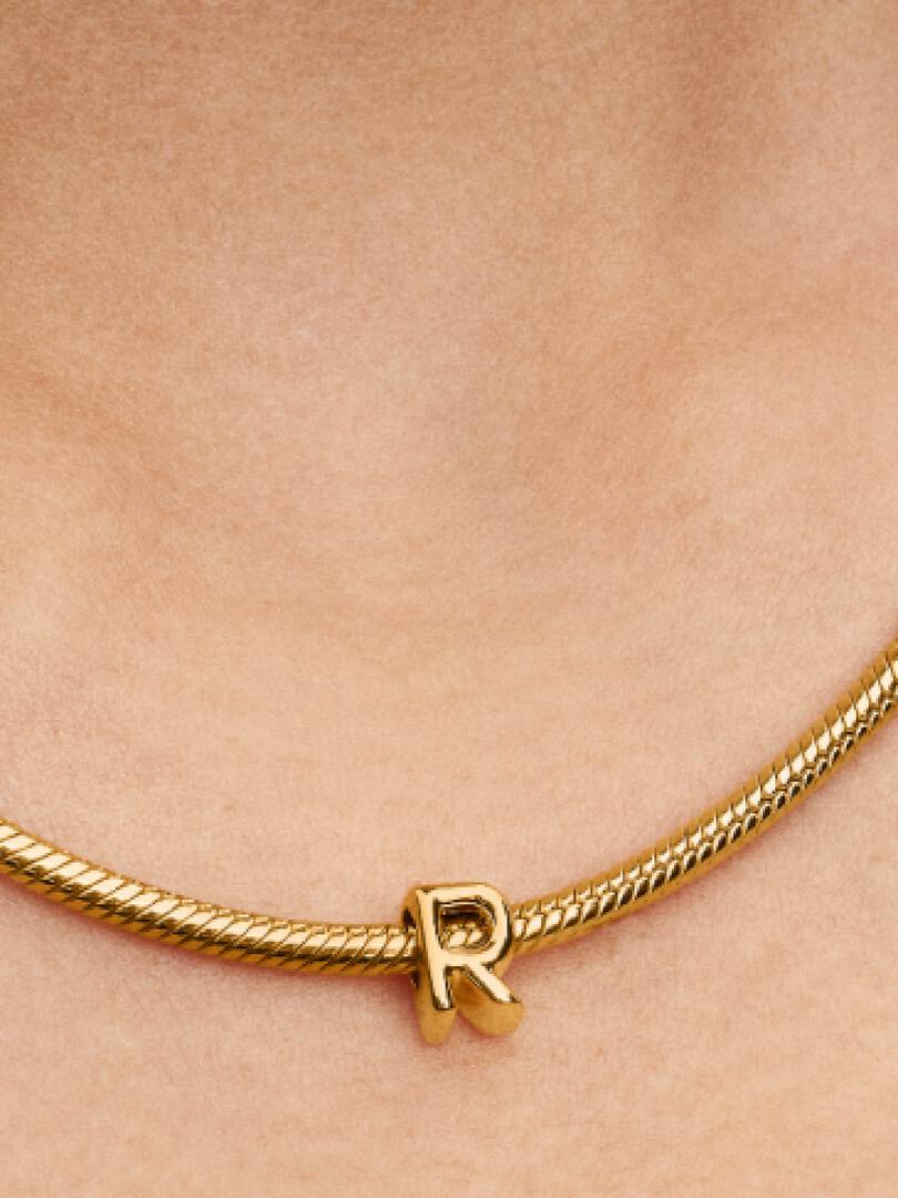 Letter R Alphabet Charm 14k gold plating