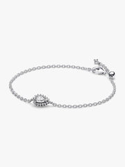 FINAL SALE - Sparkling Pear Halo Chain Bracelet Sterling silver