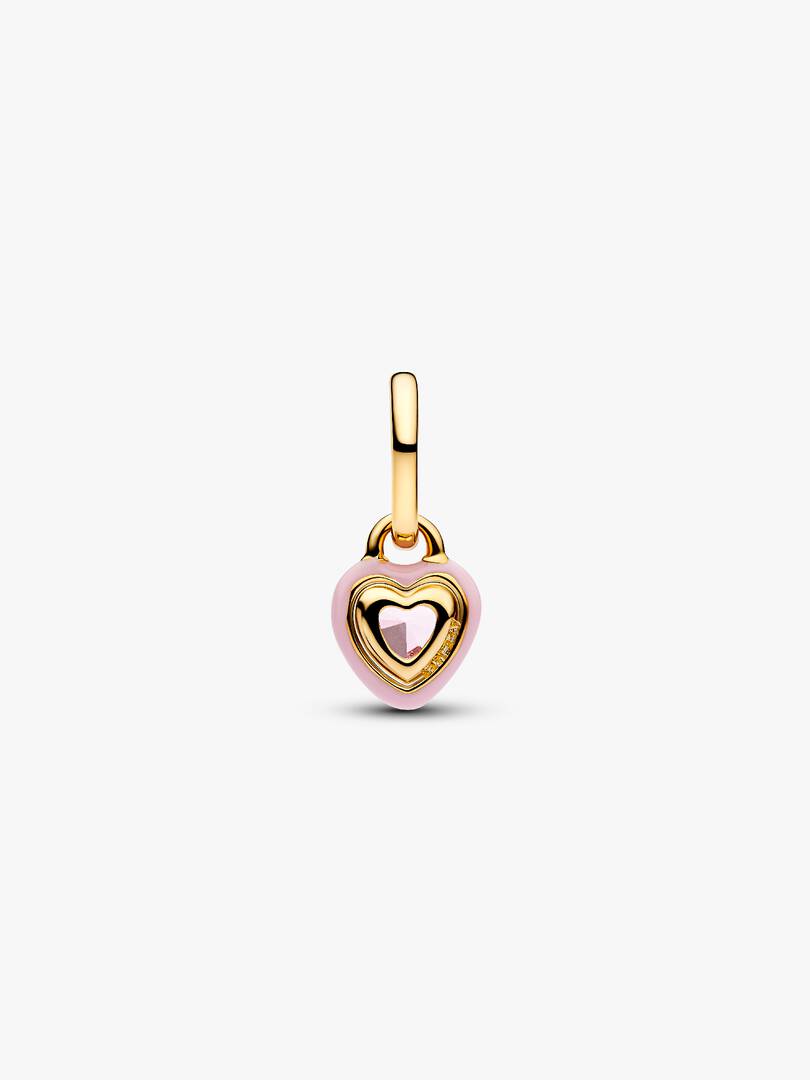 Pink Chakra Heart Mini Dangle Charm 14k gold plating