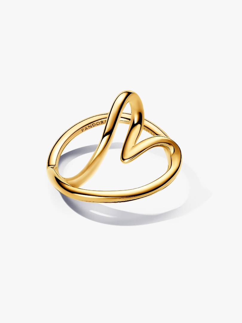Organically Shaped Heart Ring 14k gold plating