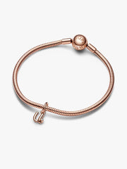 FINAL SALE - Letter U Script Alphabet Dangle Charm 14k rose gold plating