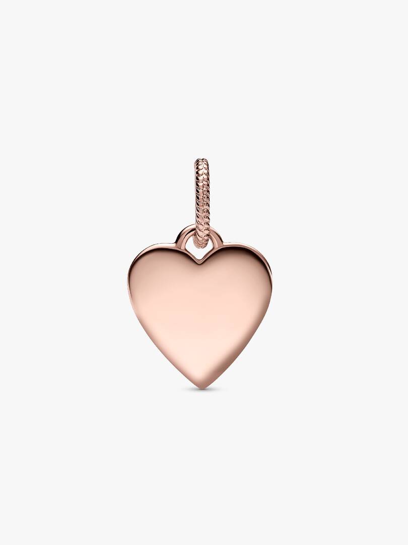 Engravable Heart Tag Pendant 14k rose gold plating