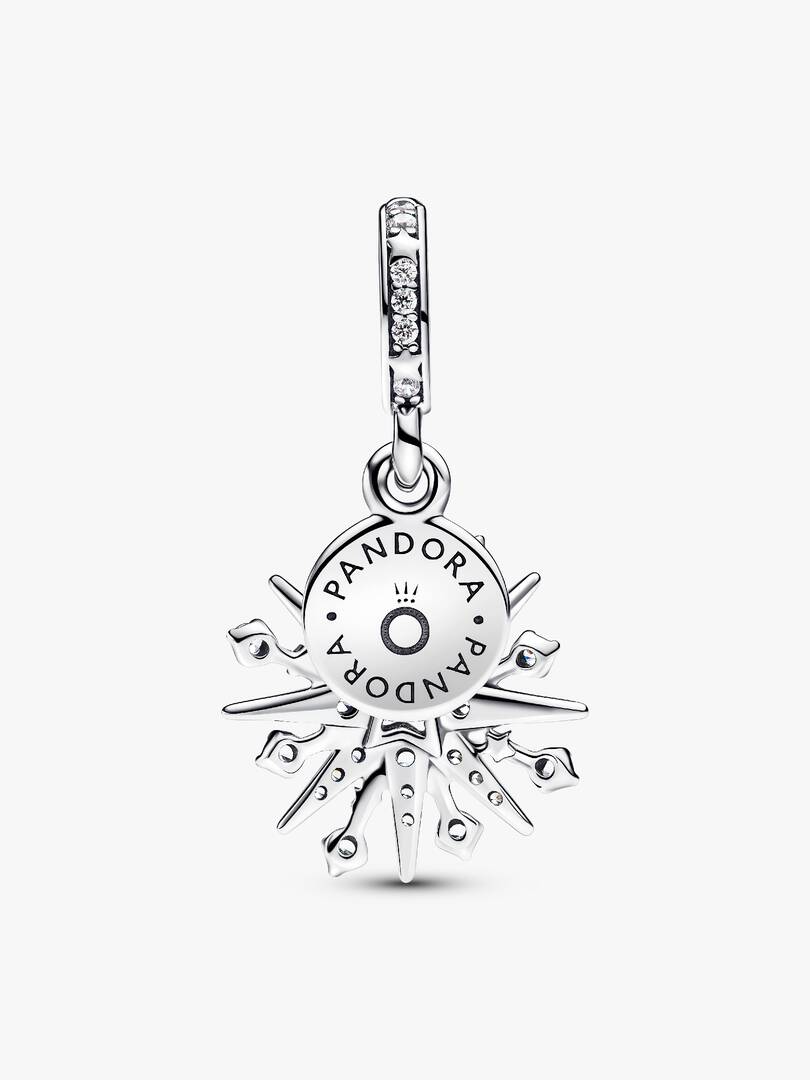 Sparkling Firework Double Dangle Charm Sterling silver