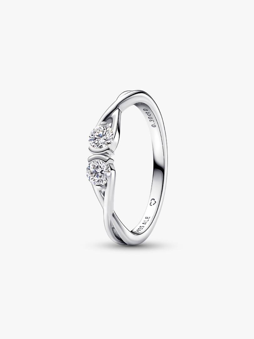 Pandora Infinite Sterling Silver Double-Facing Lab-grown Diamond Ring 0.30 ct TW, Sterling silver