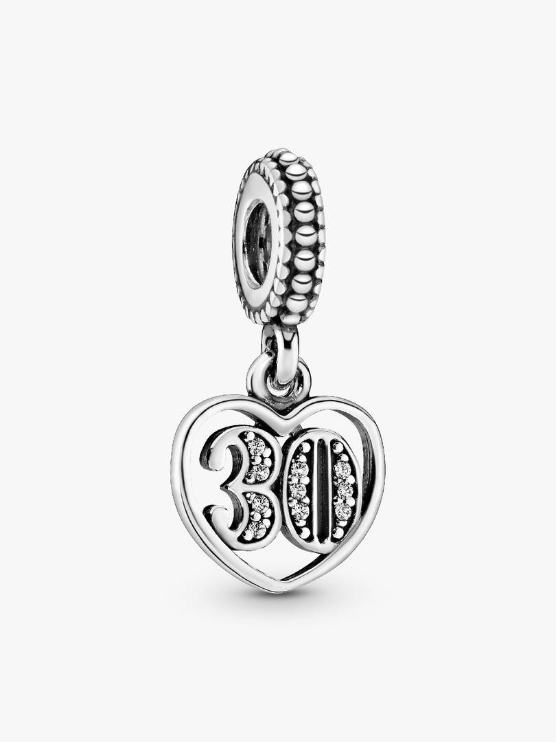 30th Celebration Dangle Charm Sterling silver