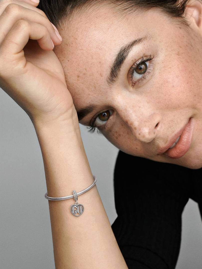 60th Celebration Dangle Charm Sterling silver