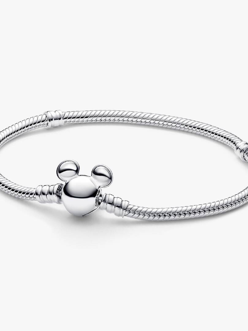Disney Mickey Mouse Clasp Moments Snake Chain Bracelet Sterling silver