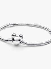 Disney Mickey Mouse Clasp Moments Snake Chain Bracelet Sterling silver