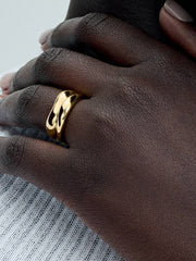 Organically Shaped Stacking Rings 14k gold plating