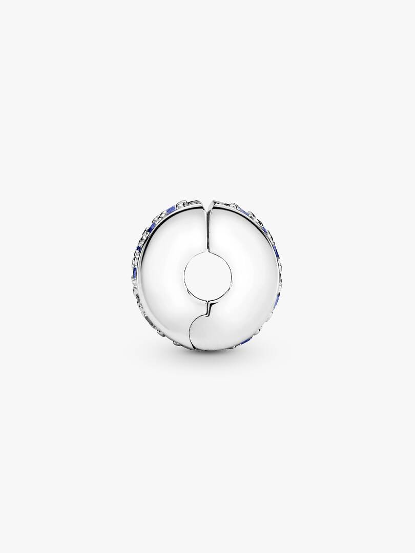 Blue Pavé Clip Charm Sterling silver