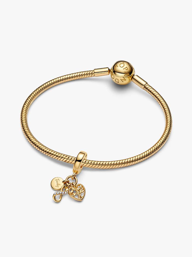 Family Infinity Triple Dangle Charm 14k gold plating