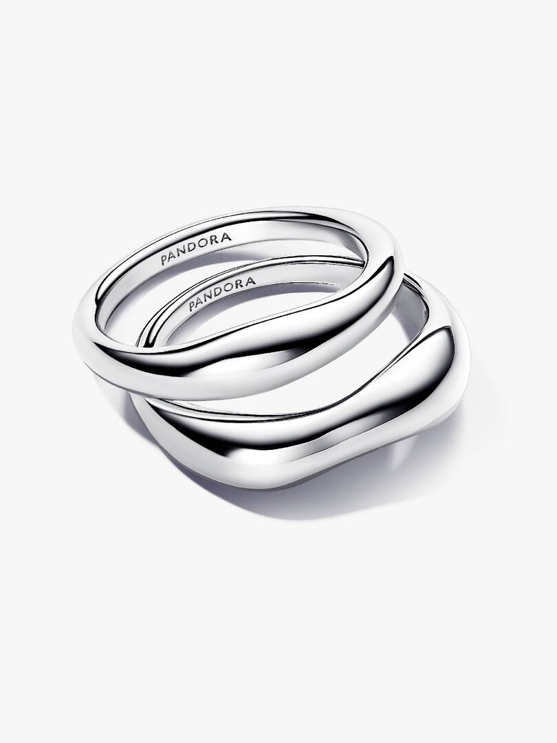 Organically Shaped Stacking Rings Sterling silver