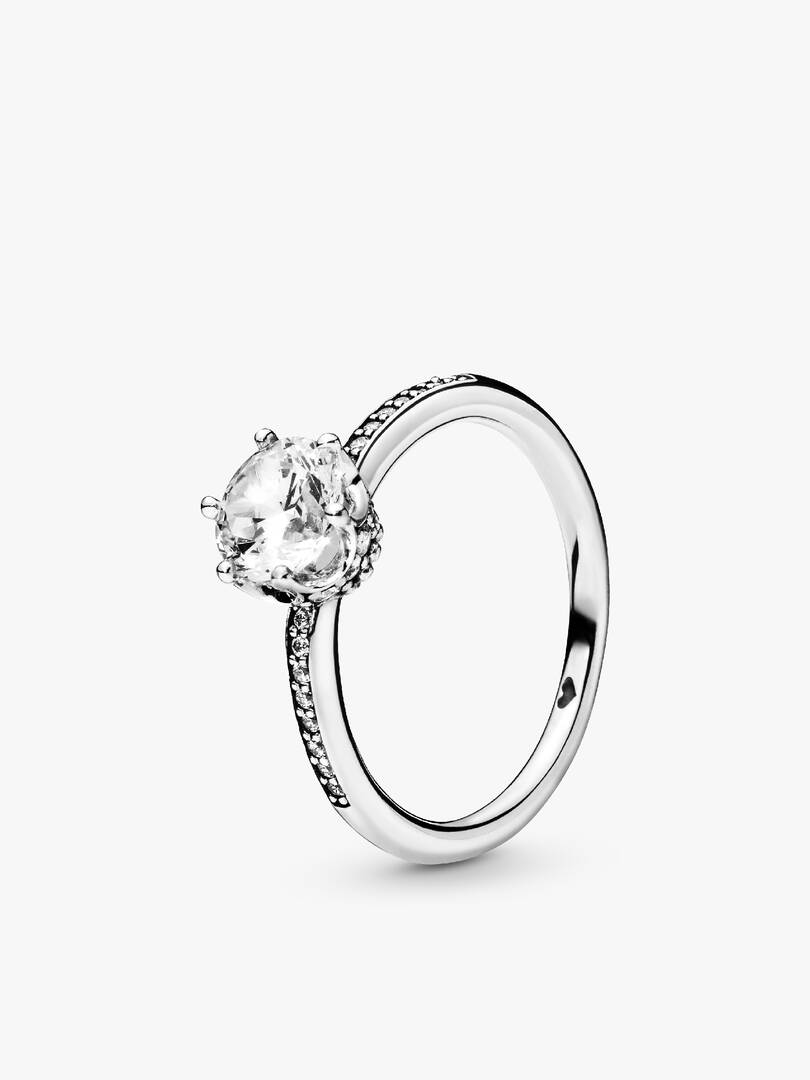 Shimmering Solitaire Wishbone Stacking Ring Set 2 Quantity