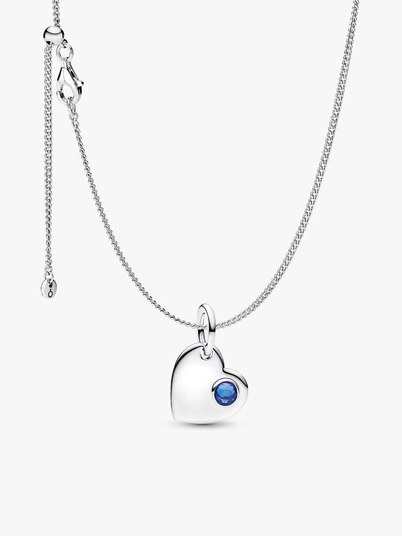 September Birthstone Heart Pendant Necklace 2 Quantity