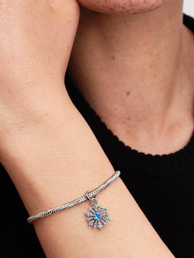 Disney Frozen Queen Elsa Snowflake Dangle Charm Sterling silver