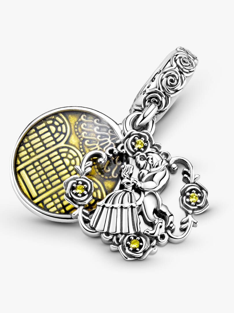 Disney Beauty and the Beast Dancing Dangle Charm Sterling silver