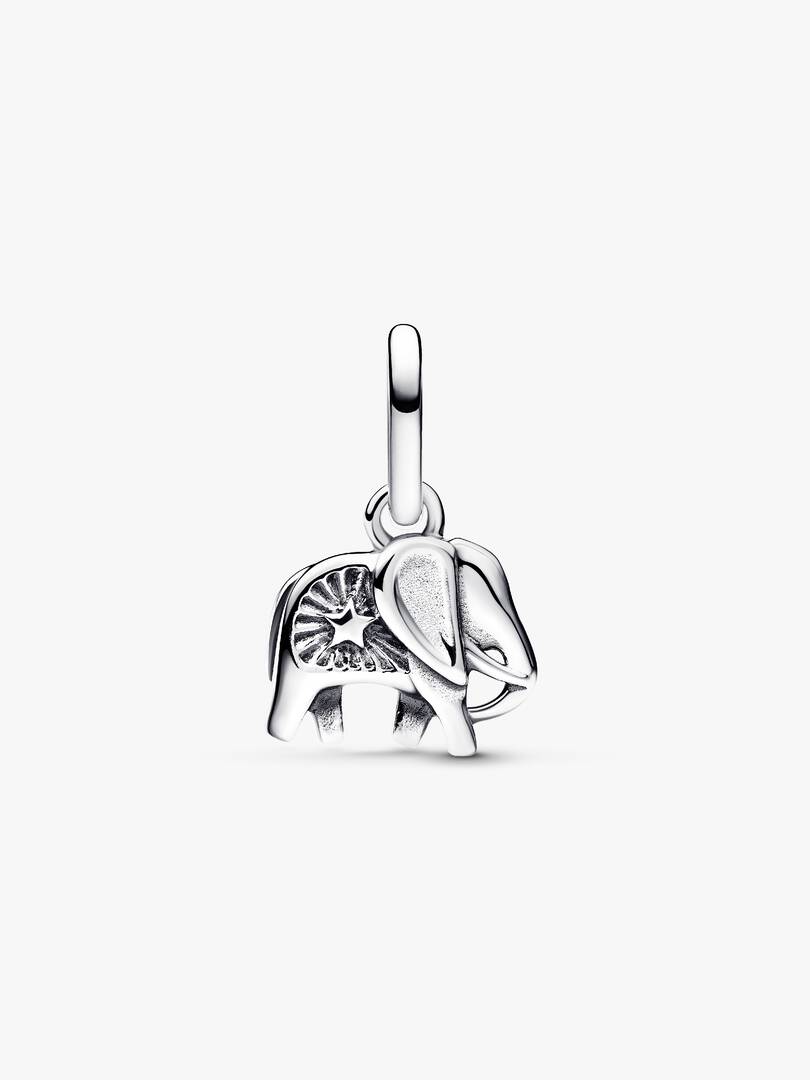Turquoise-colored Elephant Mini Dangle Charm Sterling silver