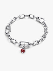 Red Chakra Heart Mini Dangle Charm Sterling silver