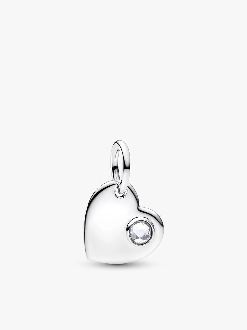 April Birthstone Heart Pendant Necklace 2 Quantity