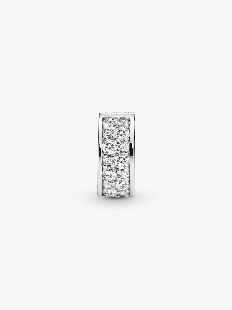 Clear Pavé Clip Charm Sterling silver