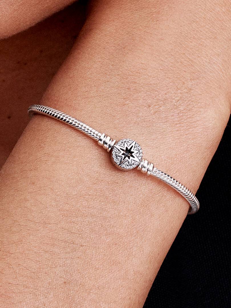 North Star Clasp Snake Chain Bracelet Sterling silver