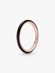 Pandora ME Black Enamel Ring 14k rose gold plating