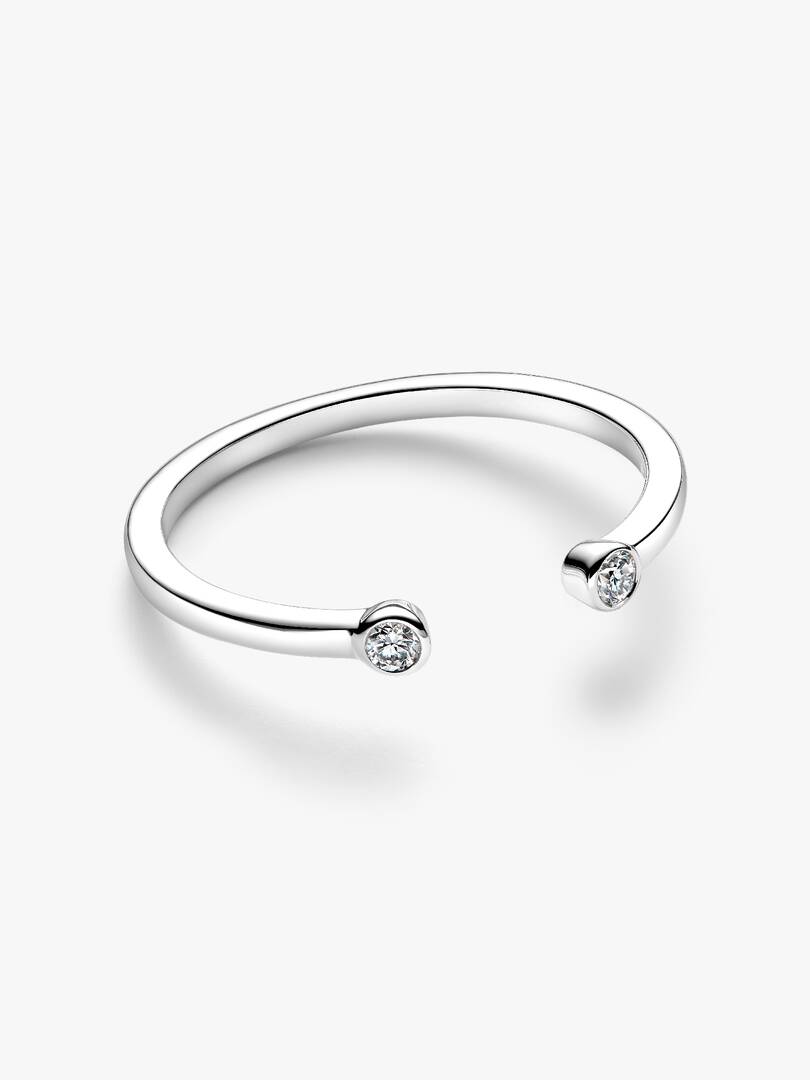 Pandora Era Lab-Grown Diamond Open Ring 0.07 ct TW, 14k white gold
