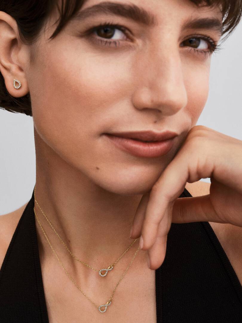 Pandora Infinite Lab-grown Diamond Pavé Stud Earrings 0.16 ct TW, 14k gold