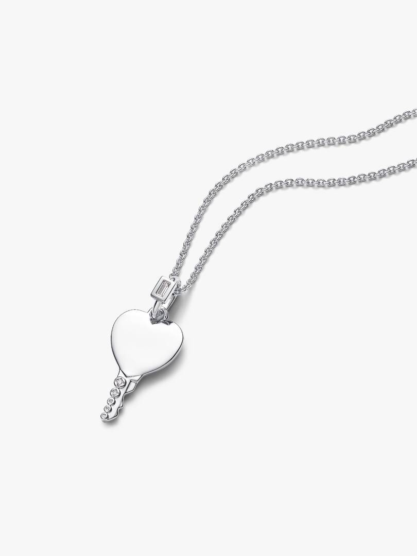 Engravable Heart Key Pendant Sterling silver