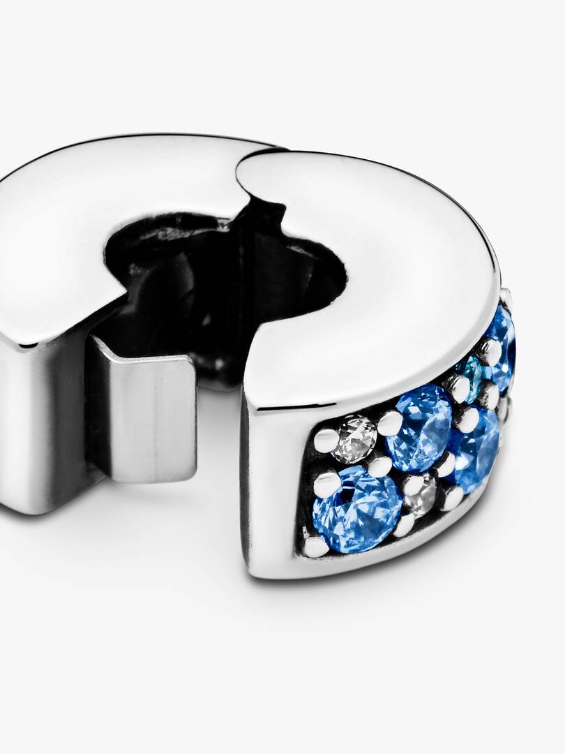 Blue Pavé Clip Charm Sterling silver