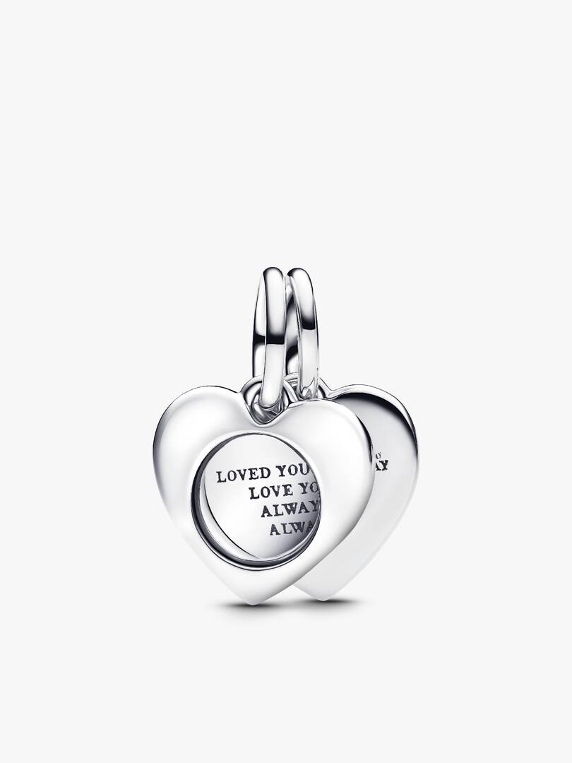 Engravable Double Heart Charm Bracelet Set 3 Quantity