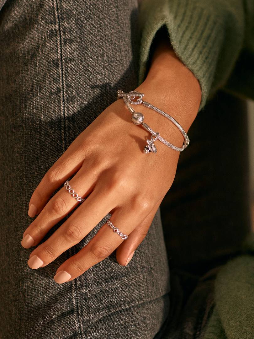FINAL SALE - Pandora Moments T-Bar Snake Chain Bracelet Sterling silver