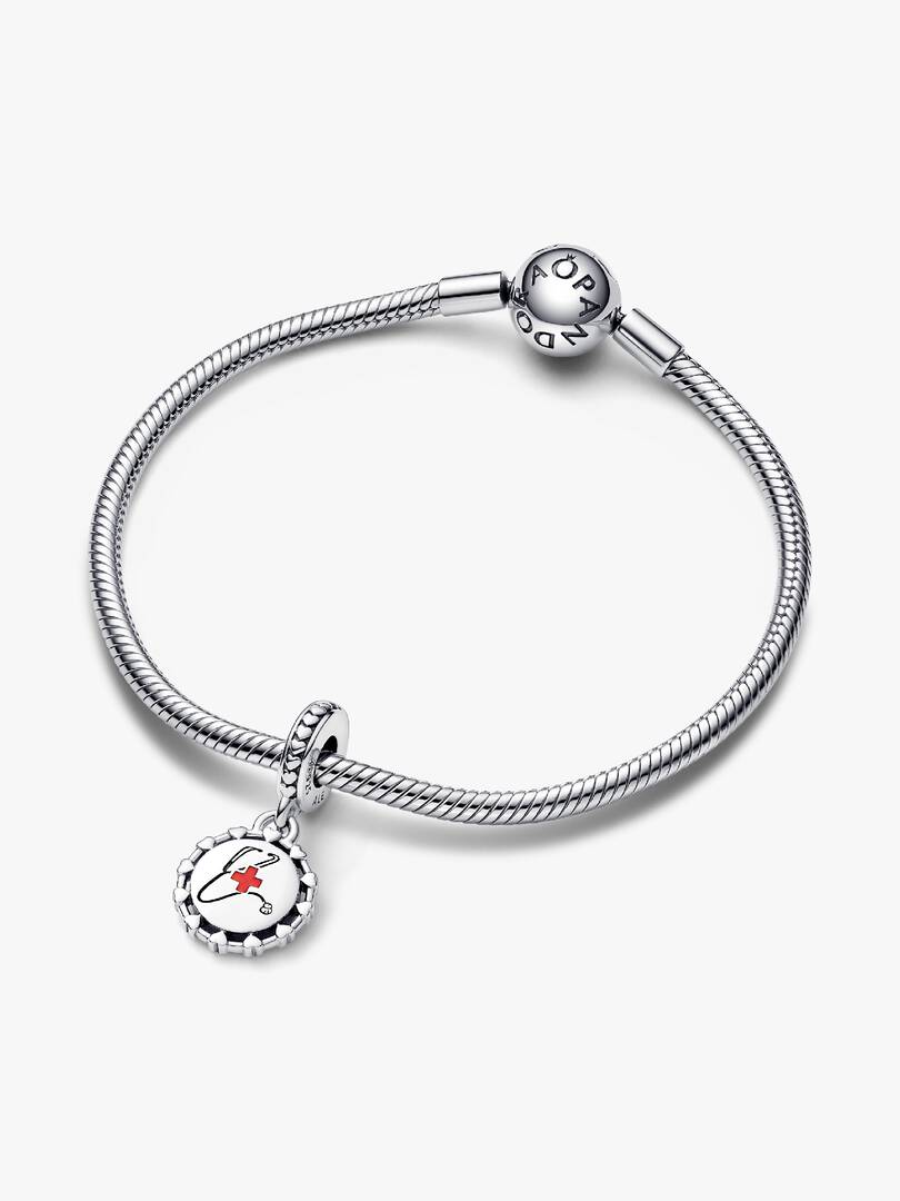 Stethoscope Engravable Dangle Charm Sterling silver