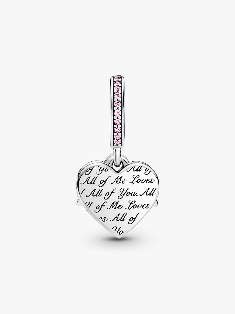 Heart & Mom Dangle Charm Sterling silver