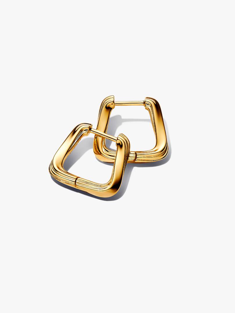 Twisted Triangle Small Hoop Earrings 14k gold plating